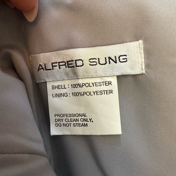 Alfred Sung Womens Draped Bodice Short Bridesmaid Dress D538 Atlantis NWT - Picture 6 of 11